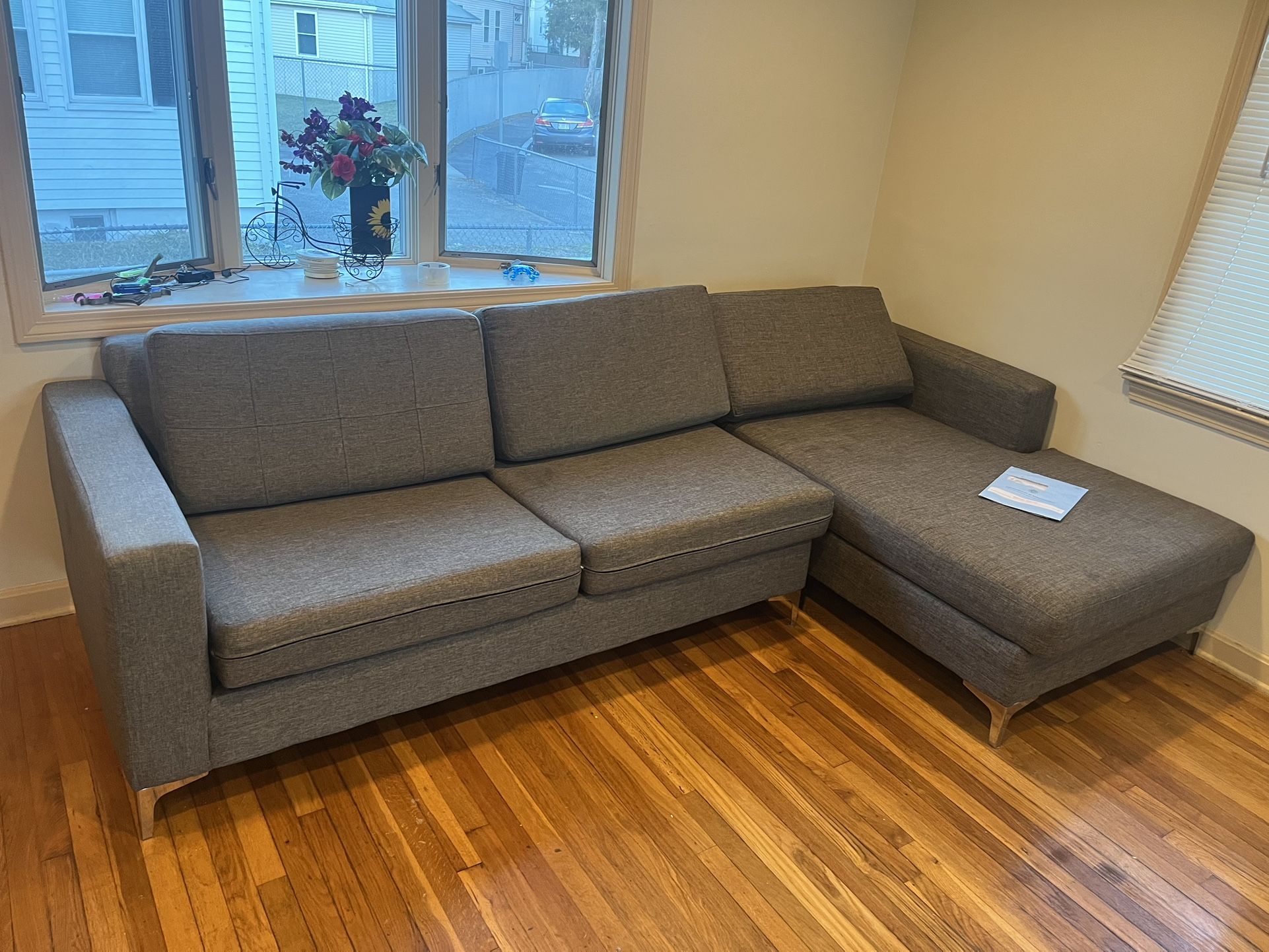 Rockford Tan Sectional Couch (Color: Armani Java)