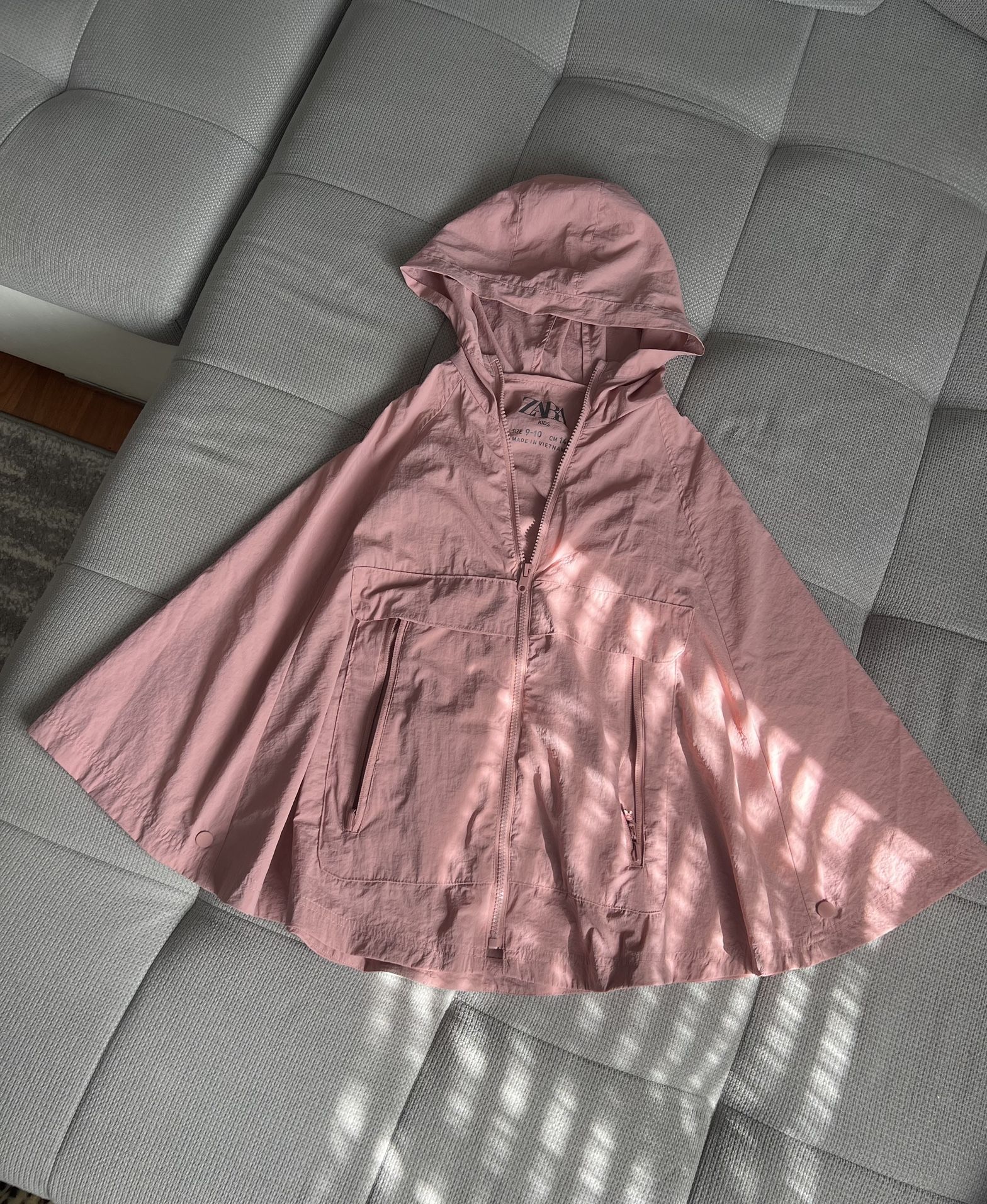 Zara Girls Rain Jacket Poncho With Pockets