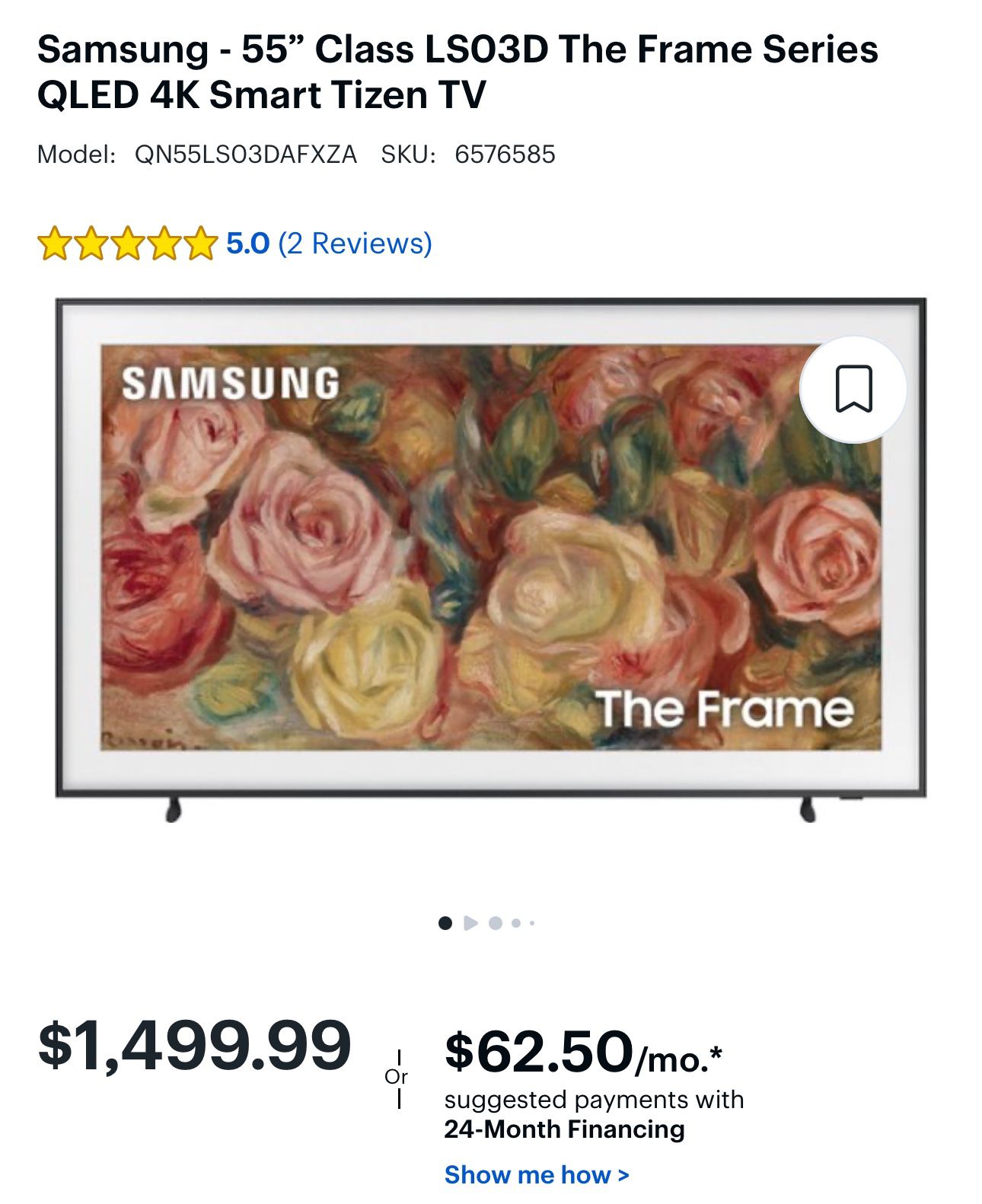 Samsung 55” Frame TV 