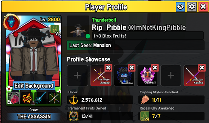 Blox Fruits account 13 perm fruits max lvl