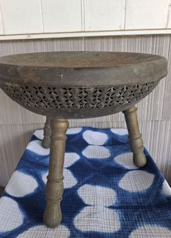 vintage brass footstool