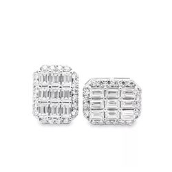 Sterling Silver VVS Moissanite 1.92 CTW Fancy Earring