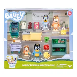 Bluey Let's Play Chef Family Shopping Trip Mini Figure: Includes Bandit Chilli