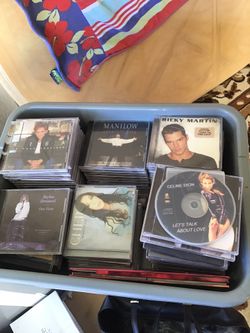 All types of different CDs they’re all in excellent condition with original cases got a collection of Celine Dion share Rita and Barbara I am selling