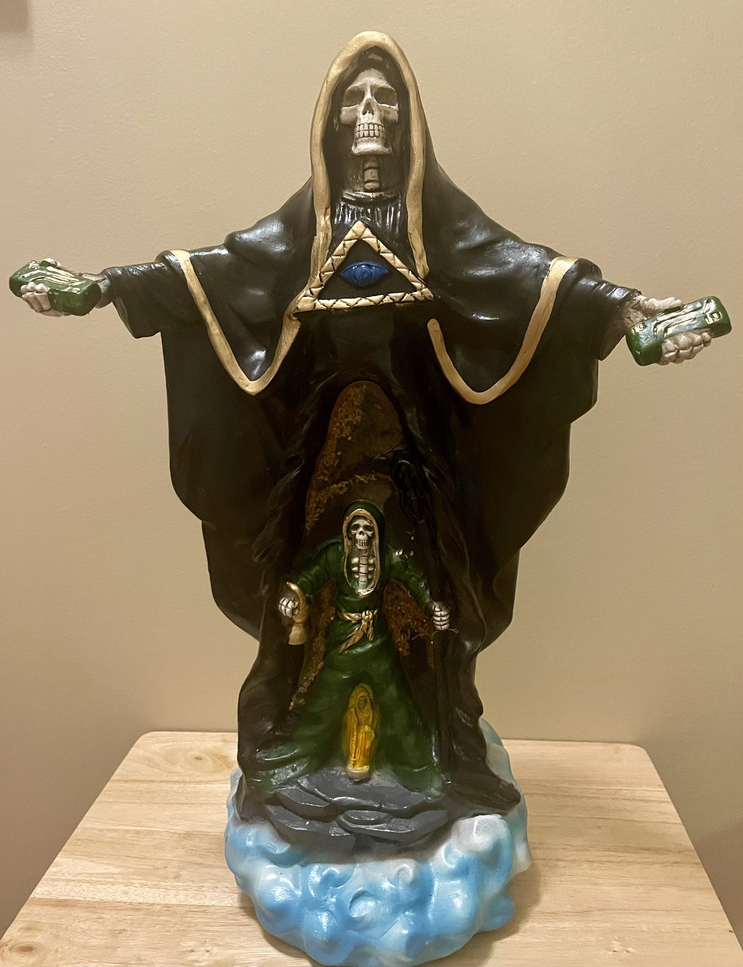 Triple Power Santa Muerte Statue