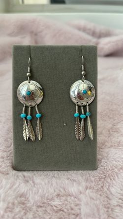 Sterling Silver Native Earrings