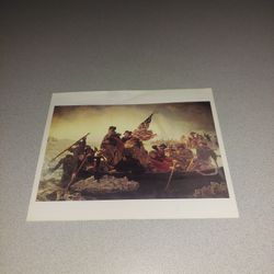 10 X 8 PRINT OF 1851 PAINTING OF GEORGE WASHINGTON CROSSING THE DELAWARE RIVER CHRISTMAS EVE 1776