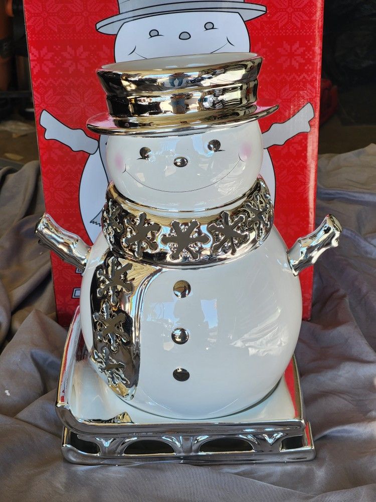 2012 Slakin Large Christmas / Winter Luminary Snowman - Snowday! - Bath And Body Works - New In Box