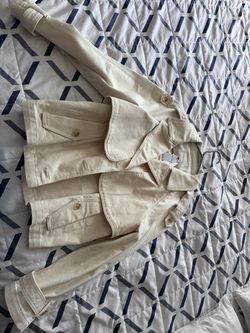 Cream Denim Shirt Jacket with Tags