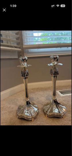Silver plated candlesticks