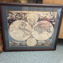 World Map Framed Nicolas Visscher