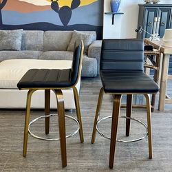 Black Bar Stools / Pair / Counter Height / NEW!