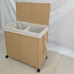 Double Laundry Hamper with Lid