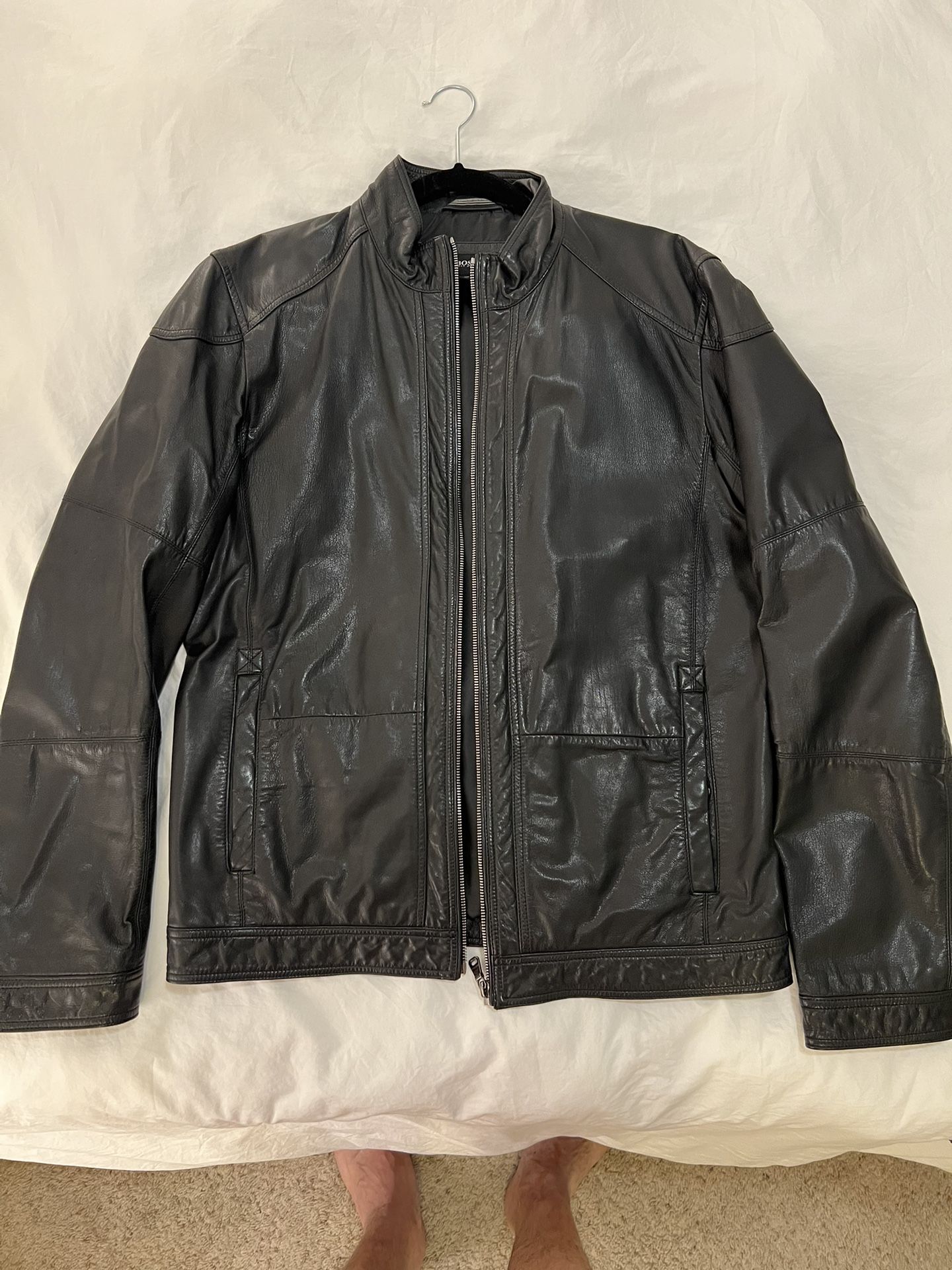 Hugo Boss Leather Jacket Size 40
