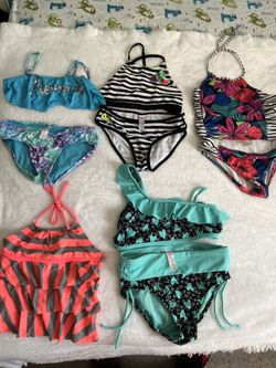 Great Conditions Lot Of Girls’ Bathing Suits Justice Size 12