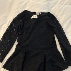 Loft Lace Peplum Top Size Xs