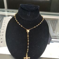 14k Gold Rosary Necklace 11.2 Grams 26 Long Layway Available 10% Down If You Interested Please Make Sure You Ask For Maribel Thank You 