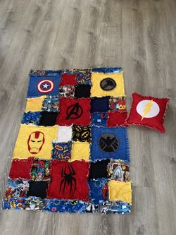 Super hero ragtime baby quilt
