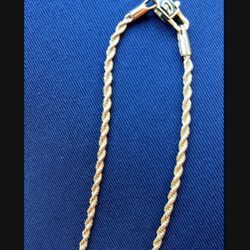 October Sale! 2mm Rope Bracelet 18k Gold Plated 