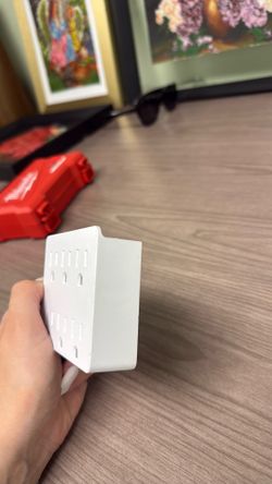 6-Outlet Grounded Wall Tap Plug Extender Block - White