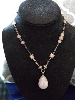 Beautiful Rose quartz crystal necklace