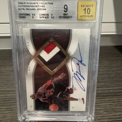 2006 Exquisite Collection Michael Jordan Auto Patch #APMJ /100 BGS 9 / 10 auto

