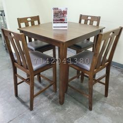 Counter Height Solid Wood Dining Table Set 36x36x36"