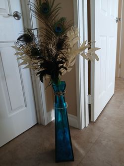 Turquoise Glass Vase