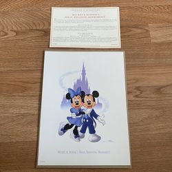 Mickey & Minnie’s Magic Kingdom Merriment Limited Edition Lithograph – COA Included