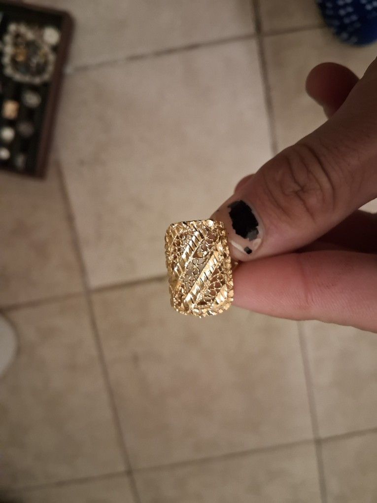 Vintage Gold Filled Filagree Ring Size 7