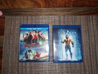 Spiderman Far From Home & Aquaman Blu Rays & DVDs