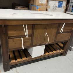 Bromley 54” Bathroom Vanity With Quartz Top 