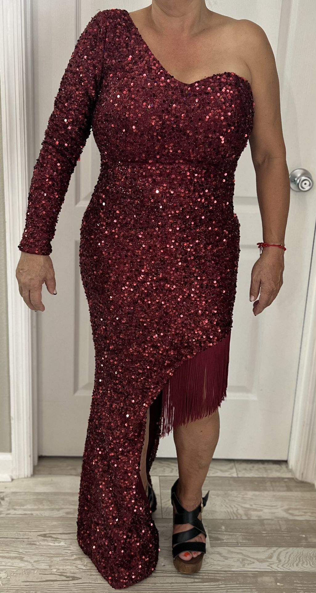 Shiny Red Party Dress 