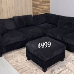 Beautiful Black 4-Pc Dining Set With Ottoman 