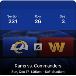 Los Angeles Rams vs Washington Commanders tickets: Buy LA Rams tickets