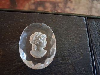 vintage clear glass cabochon