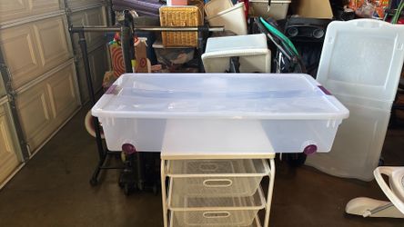 Clear medium size under the bed storage bin
