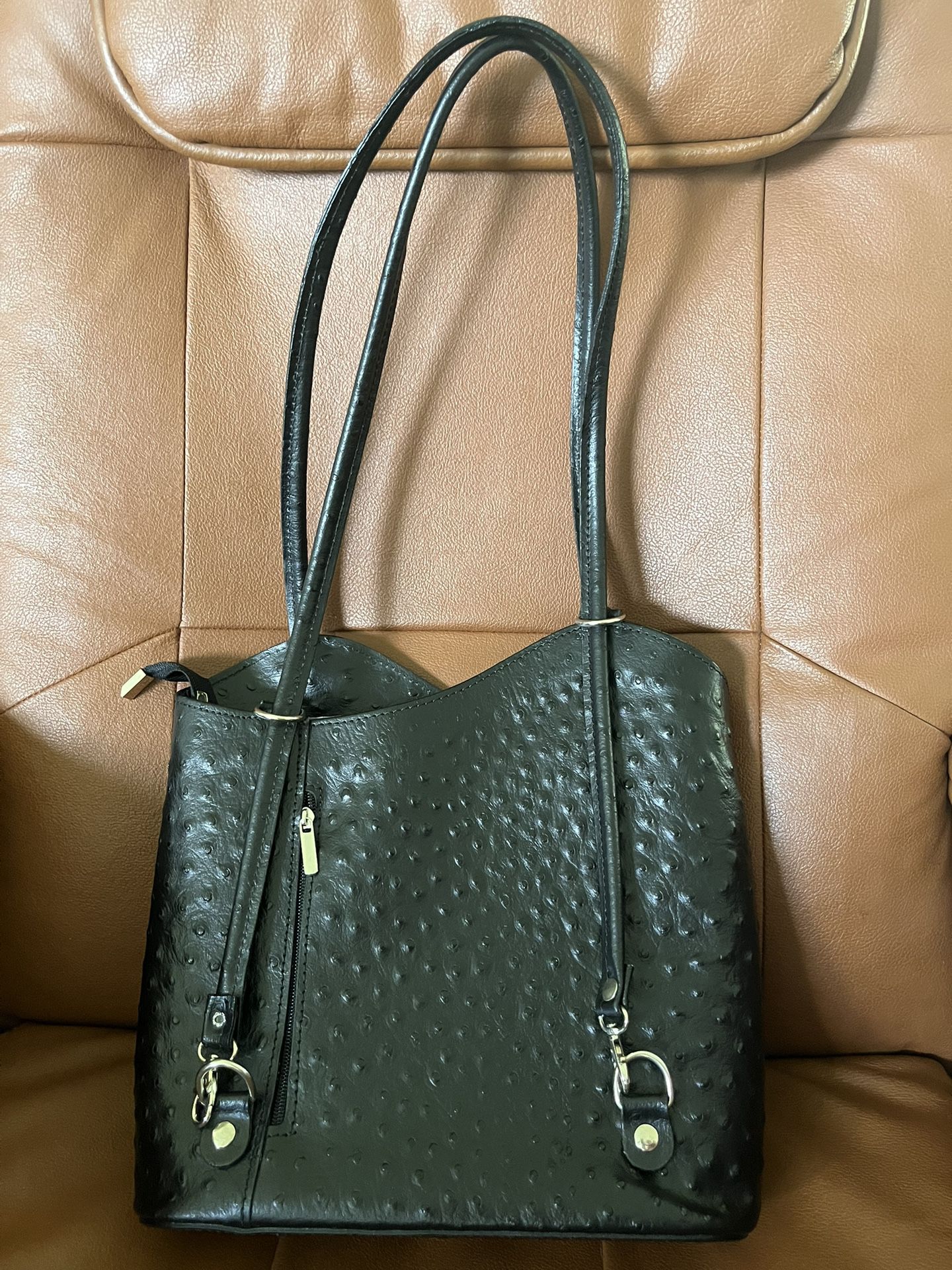 borse en Pelle, Bags, Stunning Borse En Pelle Ostrich Leather Bag Made In  Italy