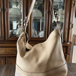 Coach Pebbled Leather Shoulder Bucket Tote Hobo