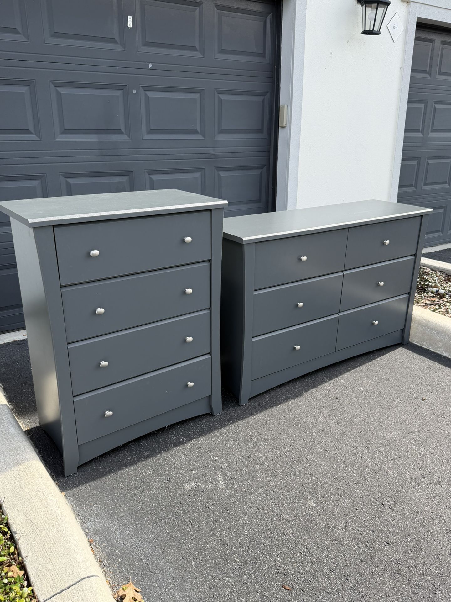 Set of 2 Matching Modern Gray Dressers | Elegant & Spacious