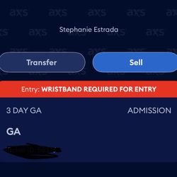 1 coachella weekend 2 GA wristband