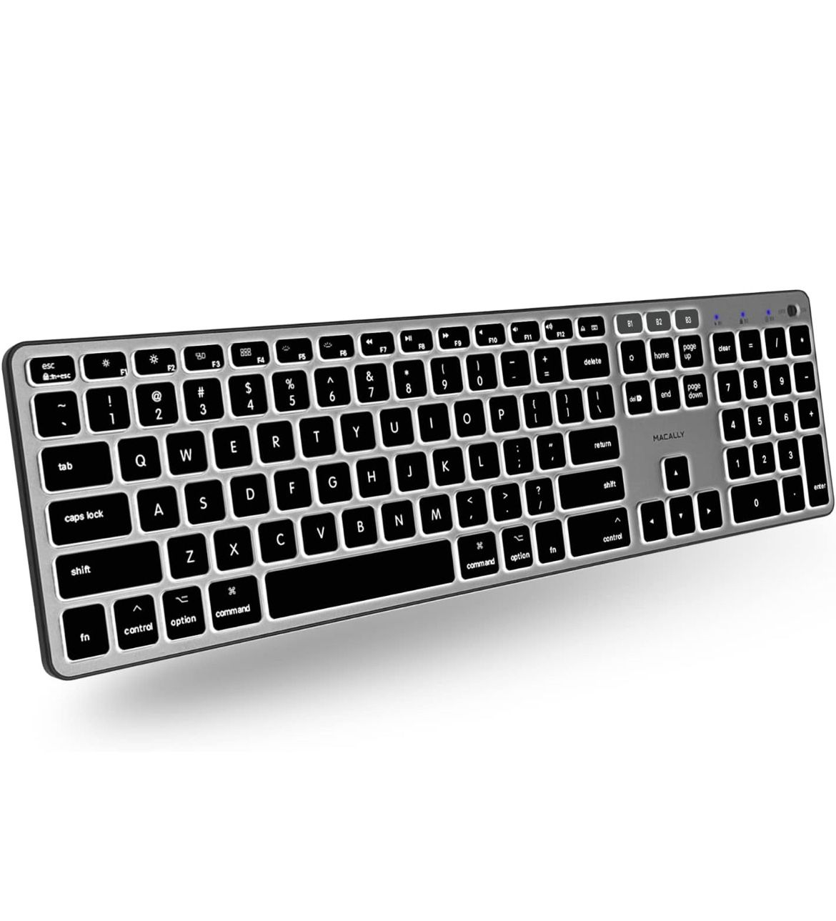 Macally Backlit Bluetooth Keyboard for Mac - Compatible Apple Keyboard Wireless - Multi-Device for MacBook Pro/Air, iMac, iMac Pro, Mac Mini/@J13-683