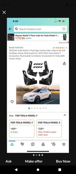 Tesla Carbon Fiber Mud Guard