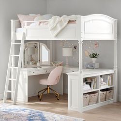 Pottery barn Teen Loft Bed With Desk and Vanity