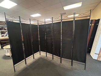8 Panels Metal  Room Divider Removable & Washable Fabric
