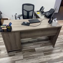 L- Shaped Wooden Desk (electronics Not Included) 