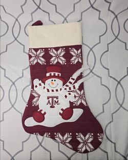 Texas A&M Football Aggies College University 20" Knit Christmas Stocking NWOT