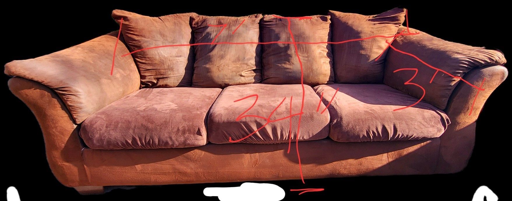 Brown Couch Set With Free Seat Cushion Covers And Free Coffee Table