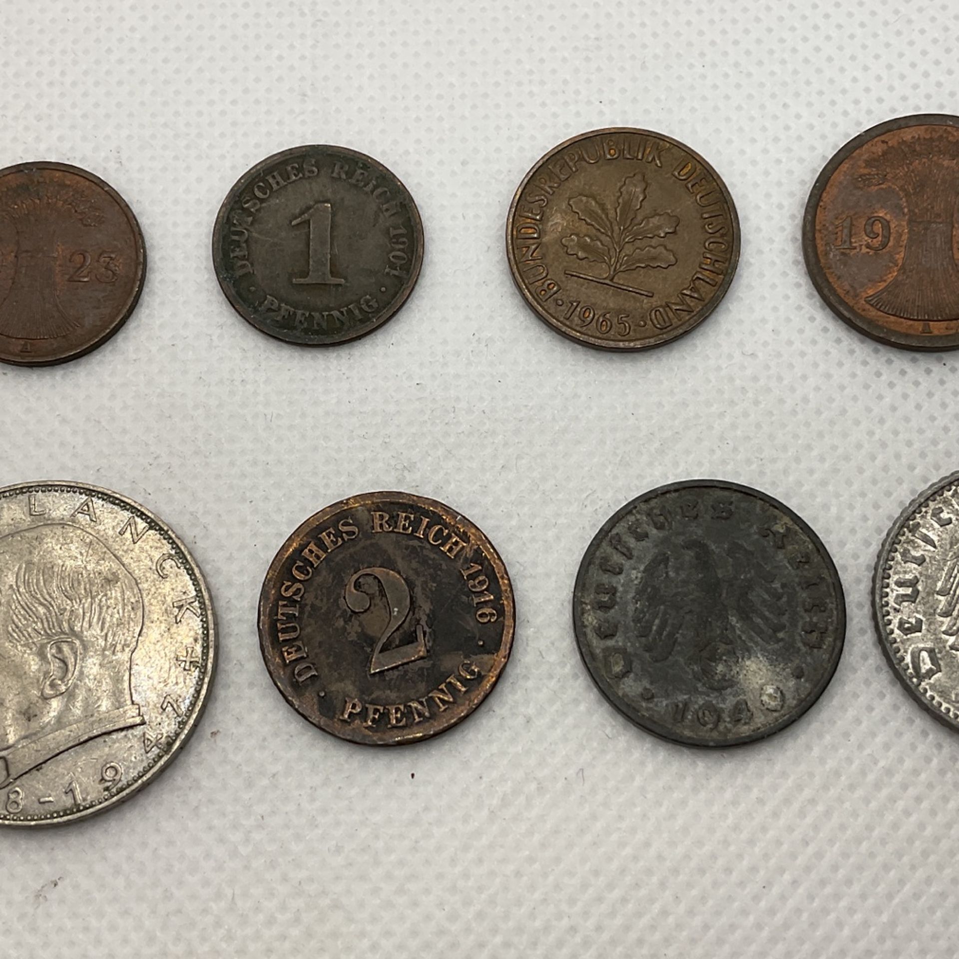 Lot Of 9 German Reich Coins