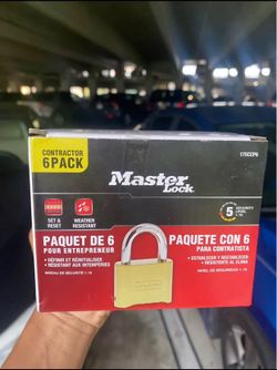 Master Lock 175CCP6 Contractor Combination PadLock Heavy Duty Outdoor, 6pcs